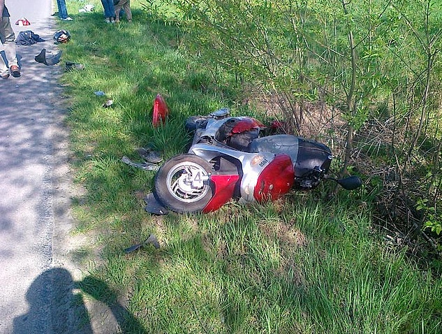 wypadek konieczkowa wypadek na skuterze
