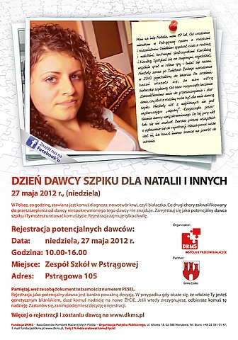 Natalia Kulińska z Pstrągowej - Uratuj Jej Życie Natalia potrzebuje naszej pomocy!